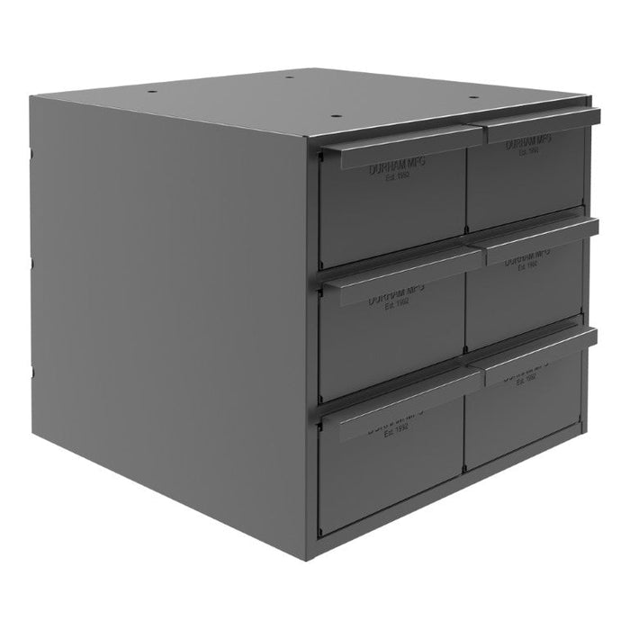 001-95 6 Drawers (Vertical), 11-5/8" Deep, Steel Construction, for Small Part Storage, Gray