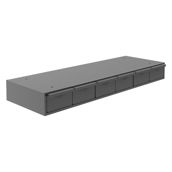 002-95 6 Drawers, 11-5/8" Deep, Steel Construction, for Small Part Storage, Gray
