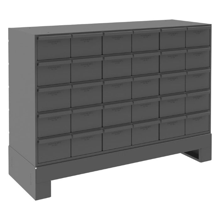 024-95 30 Drawers, 12-1/4" Deep, Steel Construction, for Small Part Storage, Gray