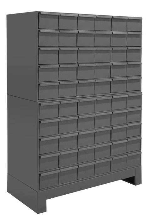 028-95 60 Drawers, 17-3/4" Deep, Steel Construction, for Small Part Storage, Gray