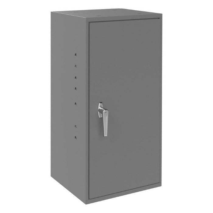 055-95 Utility Cabinet, Steel, 2 Shelves, Locking handle with keys, Wall Mountable, Gray