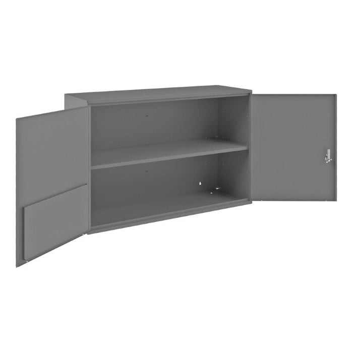 060-95-WFS Wall Mounted Aerosol Storage Cabinet, 20 Gauge, 2 Shelves, 2 Doors, 1 Pocket Doors, Key Hole Slots For Wall, Gray