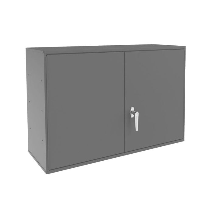 060-95-WFS Wall Mounted Aerosol Storage Cabinet, 20 Gauge, 2 Shelves, 2 Doors, 1 Pocket Doors, Key Hole Slots For Wall, Gray