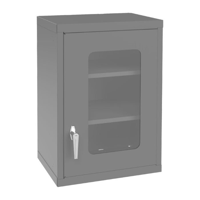 070CV-95 Wall Mounted Storage Cabinet, Clearview Doors, 2 Adjustable Shelves, Gray