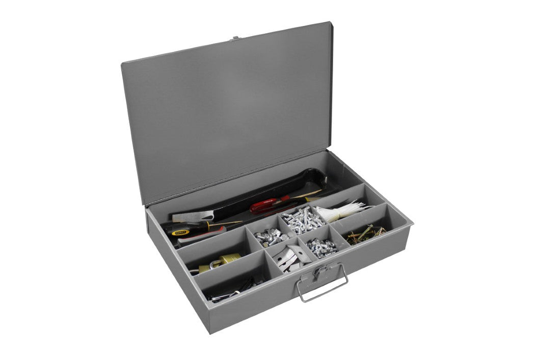 095-95-RSC-IND Large, Steel Compartment Box, 9 Compartments, Gray