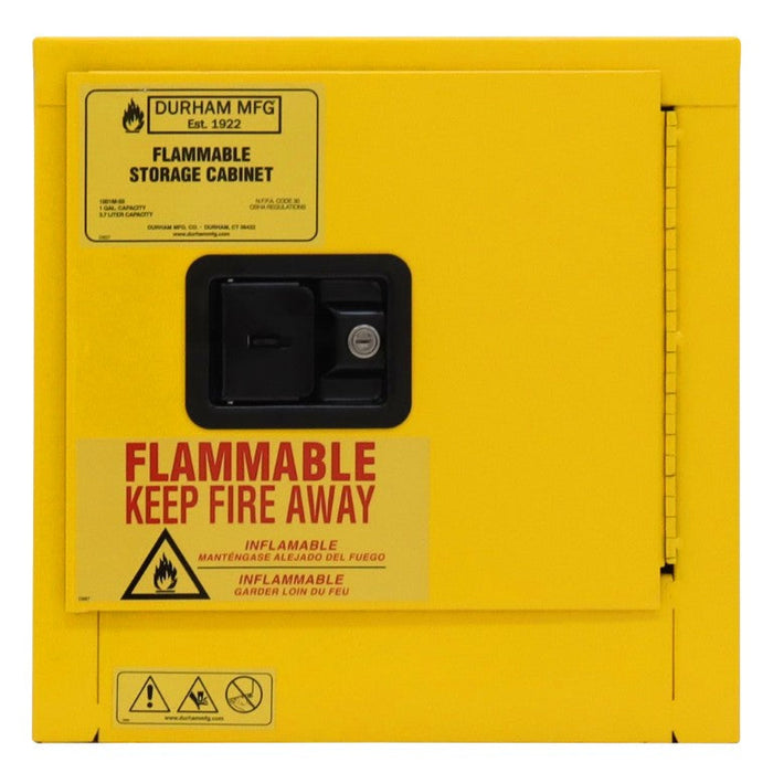 1001M-50 Flammable Storage Cabinet, 1 Gallon, 1 Door, Manual Close, 1 Shelf, Safety Yellow