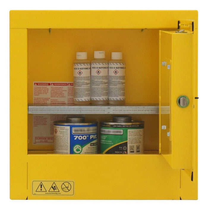 1001M-50 Flammable Storage Cabinet, 1 Gallon, 1 Door, Manual Close, 1 Shelf, Safety Yellow