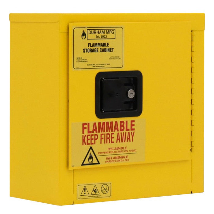 1001M-50 Flammable Storage Cabinet, 1 Gallon, 1 Door, Manual Close, 1 Shelf, Safety Yellow