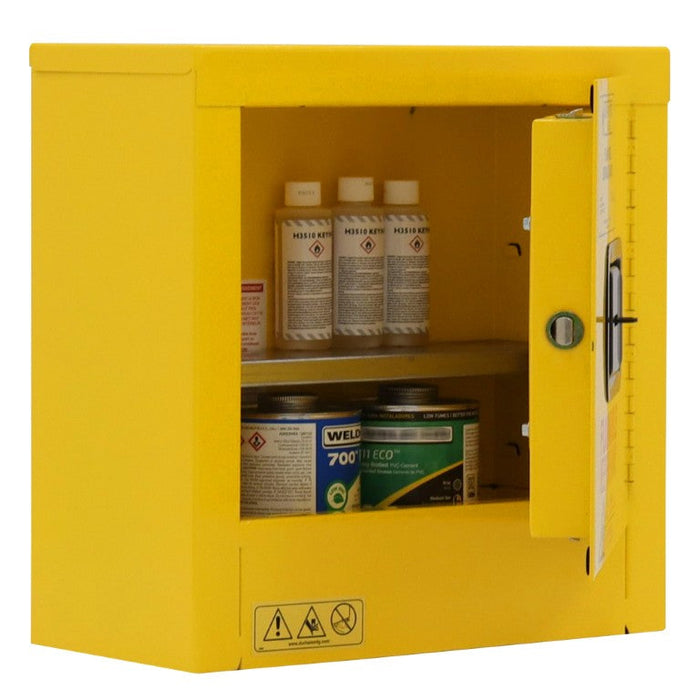 1001M-50 Flammable Storage Cabinet, 1 Gallon, 1 Door, Manual Close, 1 Shelf, Safety Yellow