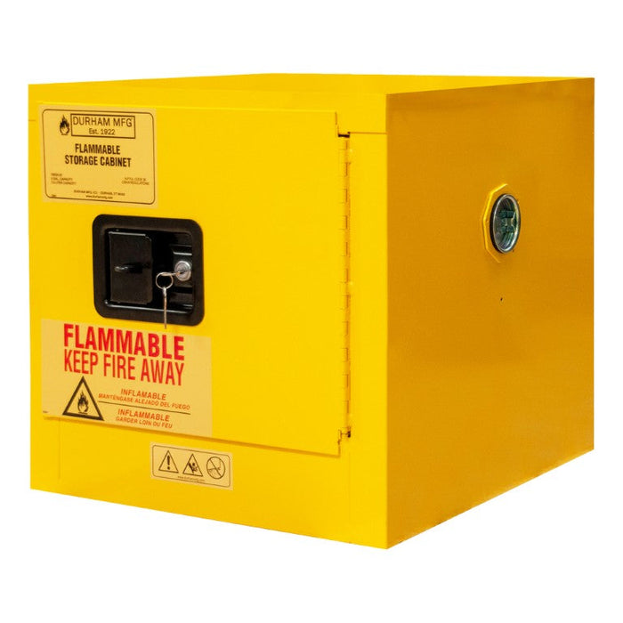 1002M-50 Flammable Storage Cabinet, 2 Gallon, 1 Door, Manual Close, 1 Shelf, Safety Yellow