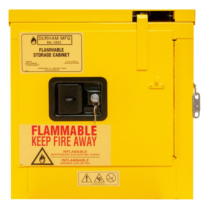 1002S-50 Flammable Storage Cabinet, 2 Gallon, 1 Door, Self Close, 1 Shelf, Safety Yellow