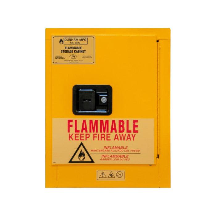 1004M-50 FM Approved, Flammable Storage Cabinet, 4 Gallon, 1 Door, Manual Close, 1 Shelf, Safety Yellow