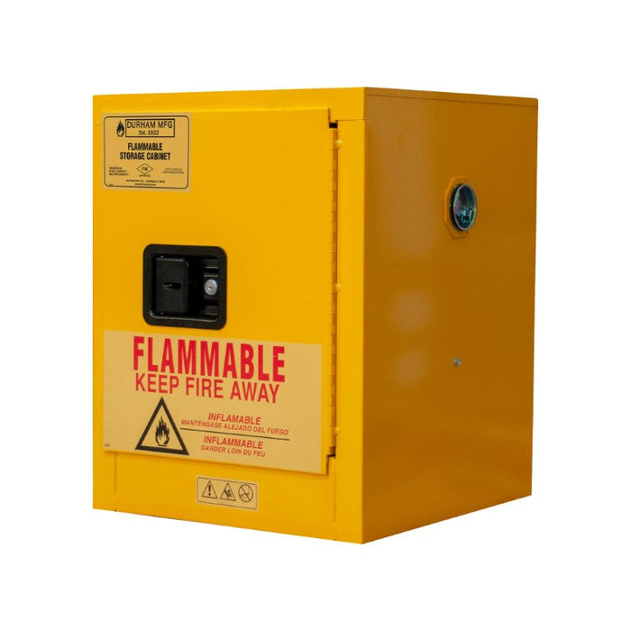 1004M-50 FM Approved, Flammable Storage Cabinet, 4 Gallon, 1 Door, Manual Close, 1 Shelf, Safety Yellow