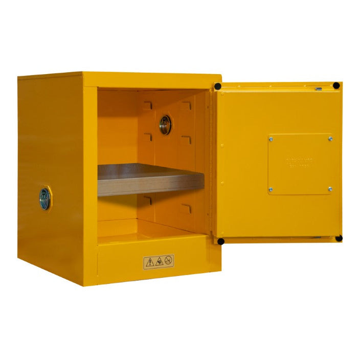 1004M-50 FM Approved, Flammable Storage Cabinet, 4 Gallon, 1 Door, Manual Close, 1 Shelf, Safety Yellow