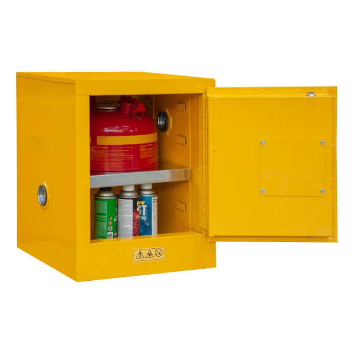 1004M-50 FM Approved, Flammable Storage Cabinet, 4 Gallon, 1 Door, Manual Close, 1 Shelf, Safety Yellow