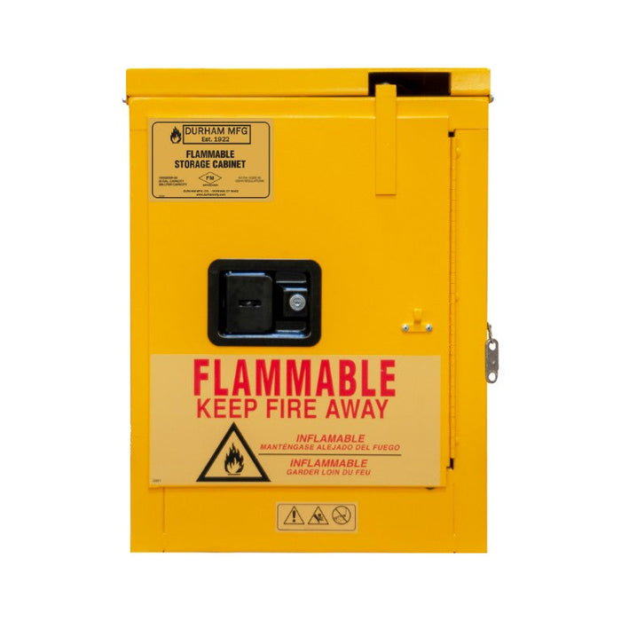 1004S-50 FM Approved, Flammable Storage Cabinet, 4 Gallon, 1 Door, Self Close, 1 Shelf, Safety Yellow