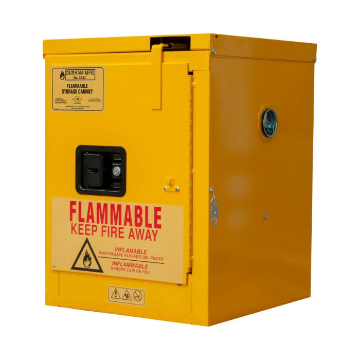 1004S-50 FM Approved, Flammable Storage Cabinet, 4 Gallon, 1 Door, Self Close, 1 Shelf, Safety Yellow