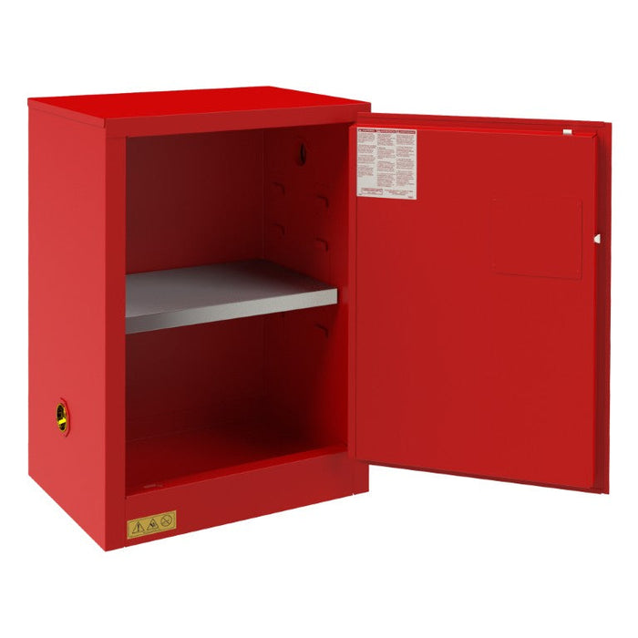 1012M-17 FM Approved, Flammable Storage Cabinet, 12 Gallon, 1 Door, Manual Close, 1 Shelf, Red