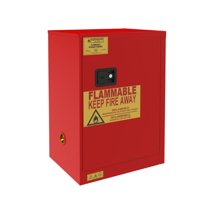 1012M-17 FM Approved, Flammable Storage Cabinet, 12 Gallon, 1 Door, Manual Close, 1 Shelf, Red