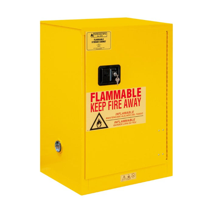 1012M-50 FM Approved, Flammable Storage Cabinet, 12 Gallon, 1 Door, Manual Close, 1 Shelf, Safety Yellow