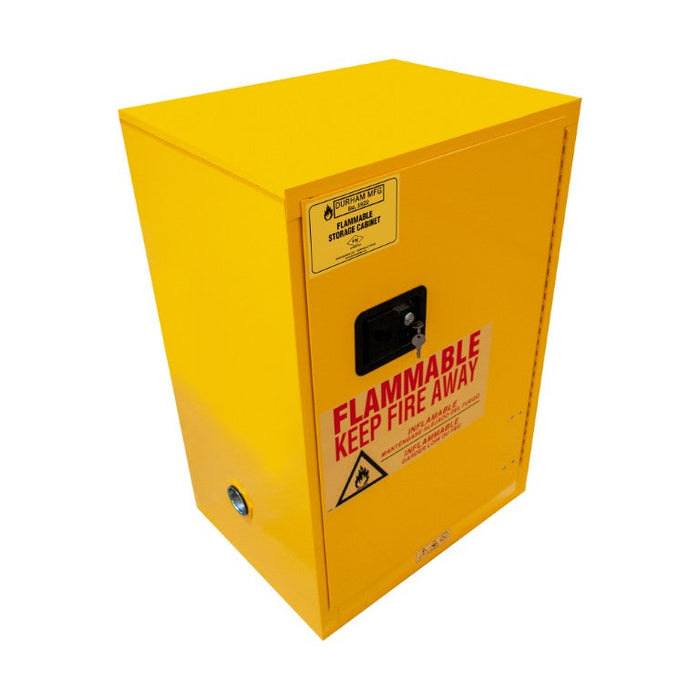 1012M-50 FM Approved, Flammable Storage Cabinet, 12 Gallon, 1 Door, Manual Close, 1 Shelf, Safety Yellow