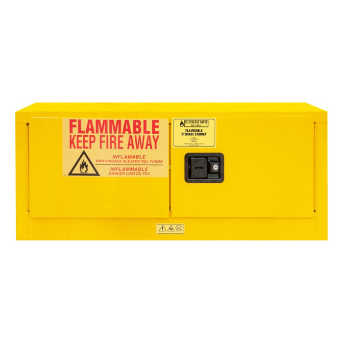 1012MH-50 FM Approved, Flammable Storage Cabinet, Horizontal, Table Top, 12 Gallon, 2 Doors, Manual Close, 1 Shelf, Safety Yellow