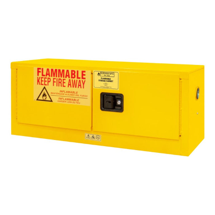 1012MH-50 FM Approved, Flammable Storage Cabinet, Horizontal, Table Top, 12 Gallon, 2 Doors, Manual Close, 1 Shelf, Safety Yellow