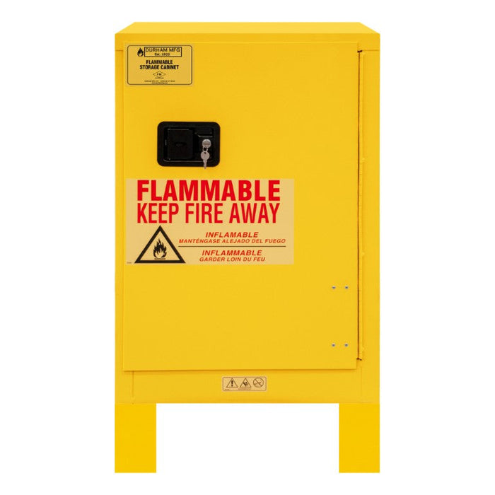 1012ML-50 FM Approved, Flammable Storage Cabinet with Legs, 12 Gallon, 1 Door, Manual Close, 1 Shelf, Safety Yellow