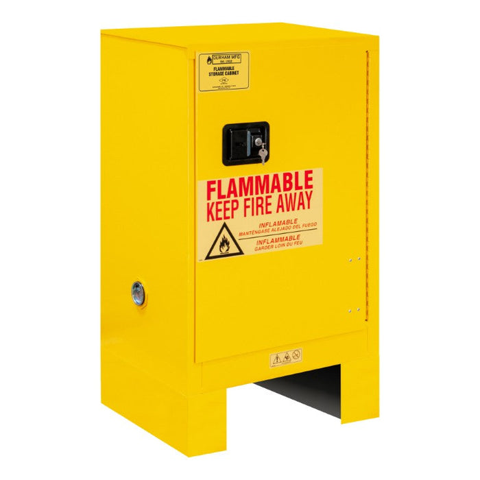 1012ML-50 FM Approved, Flammable Storage Cabinet with Legs, 12 Gallon, 1 Door, Manual Close, 1 Shelf, Safety Yellow