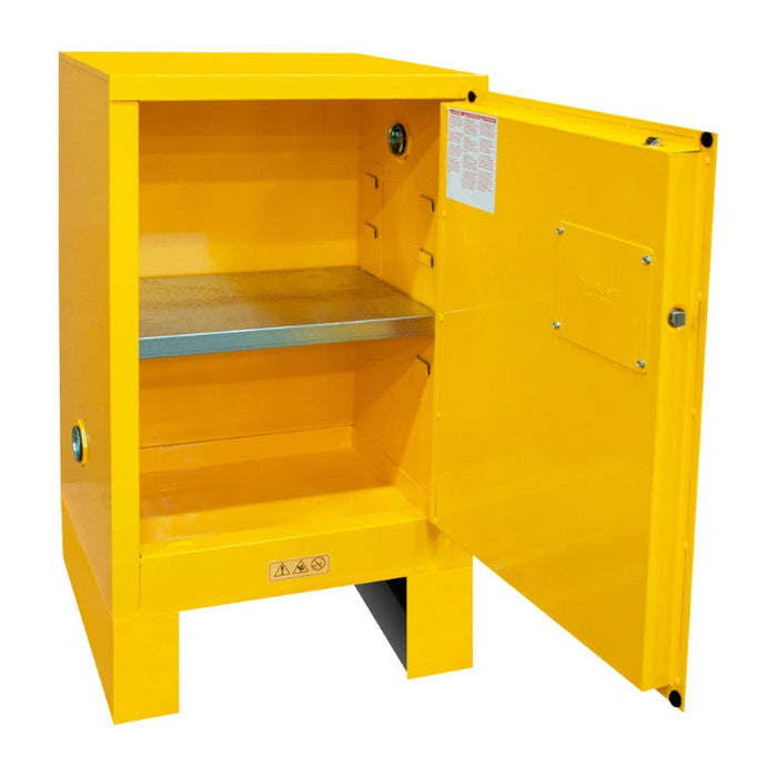1012ML-50 FM Approved, Flammable Storage Cabinet with Legs, 12 Gallon, 1 Door, Manual Close, 1 Shelf, Safety Yellow