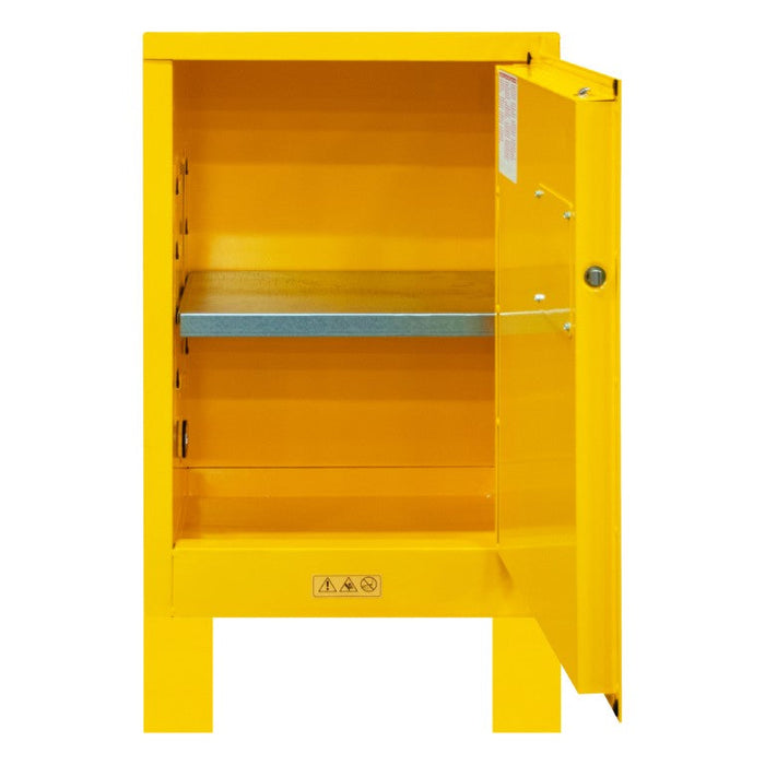 1012ML-50 FM Approved, Flammable Storage Cabinet with Legs, 12 Gallon, 1 Door, Manual Close, 1 Shelf, Safety Yellow