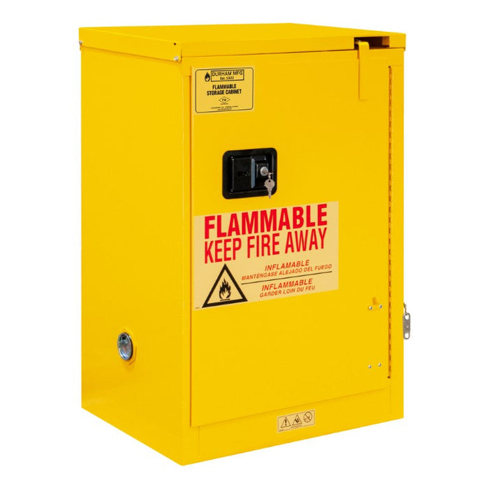 1012S-50 FM Approved, Flammable Storage Cabinet, 12 Gallon, 1 Door, Self Close, 1 Shelf, Safety Yellow
