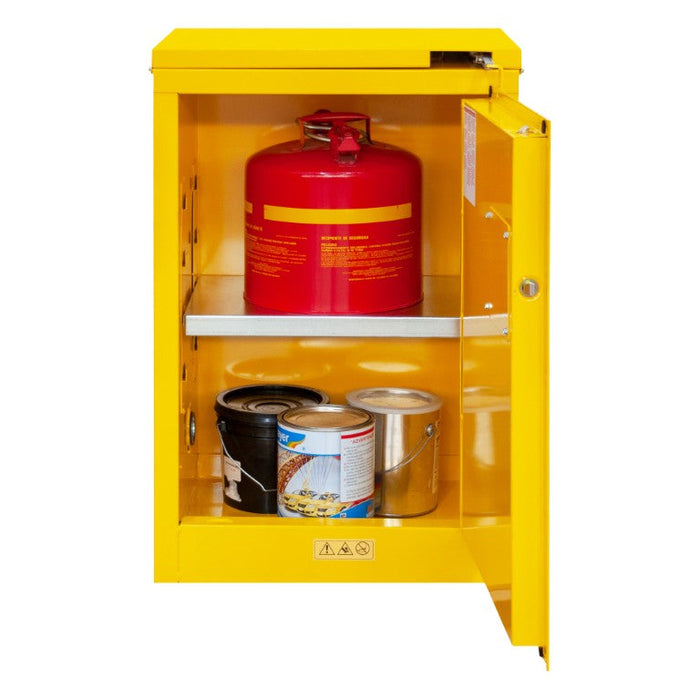 1012S-50 FM Approved, Flammable Storage Cabinet, 12 Gallon, 1 Door, Self Close, 1 Shelf, Safety Yellow