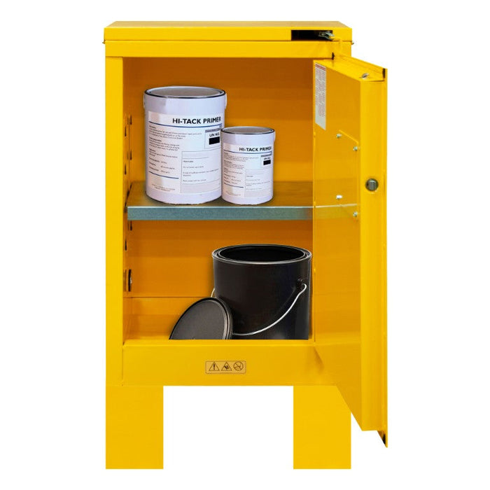 1012SL-50 FM Approved, Flammable Storage Cabinet with Legs, 12 Gallon, 1 Door, Self Close, 1 Shelf, Safety Yellow