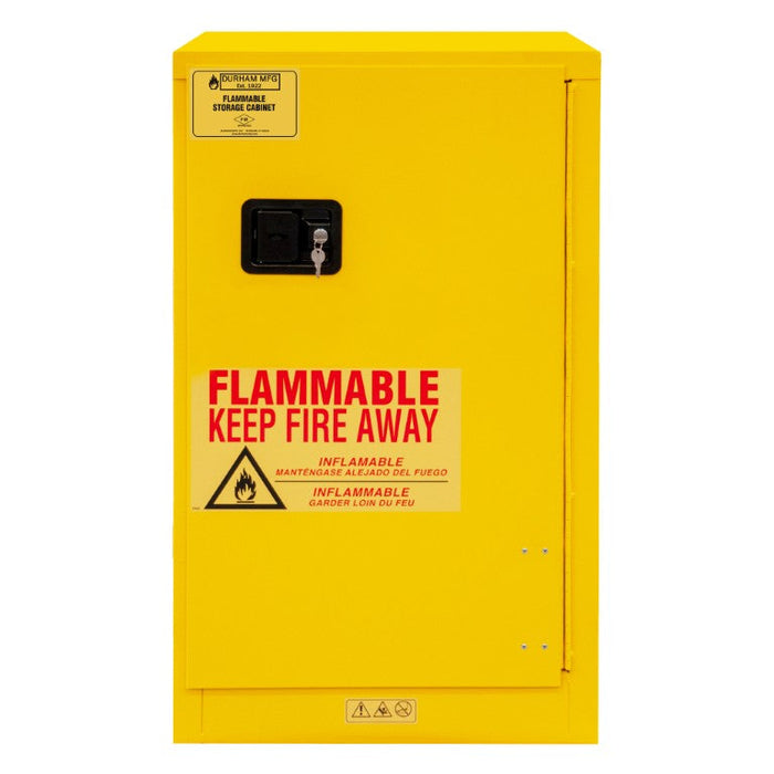1016M-50 FM Approved, Flammable Storage Cabinet, 16 Gallon, 1 Door, Manual Close, 1 Shelf, Safety Yellow