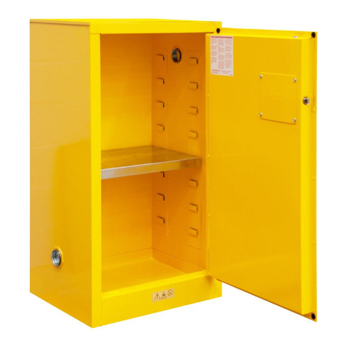 1016M-50 FM Approved, Flammable Storage Cabinet, 16 Gallon, 1 Door, Manual Close, 1 Shelf, Safety Yellow