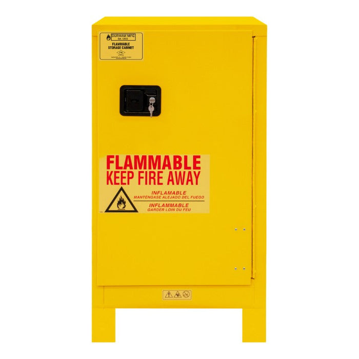 1016ML-50 FM Approved, Flammable Storage Cabinet with Legs, 16 Gallon, 1 Door, Manual Close, 1 Shelf, Safety Yellow
