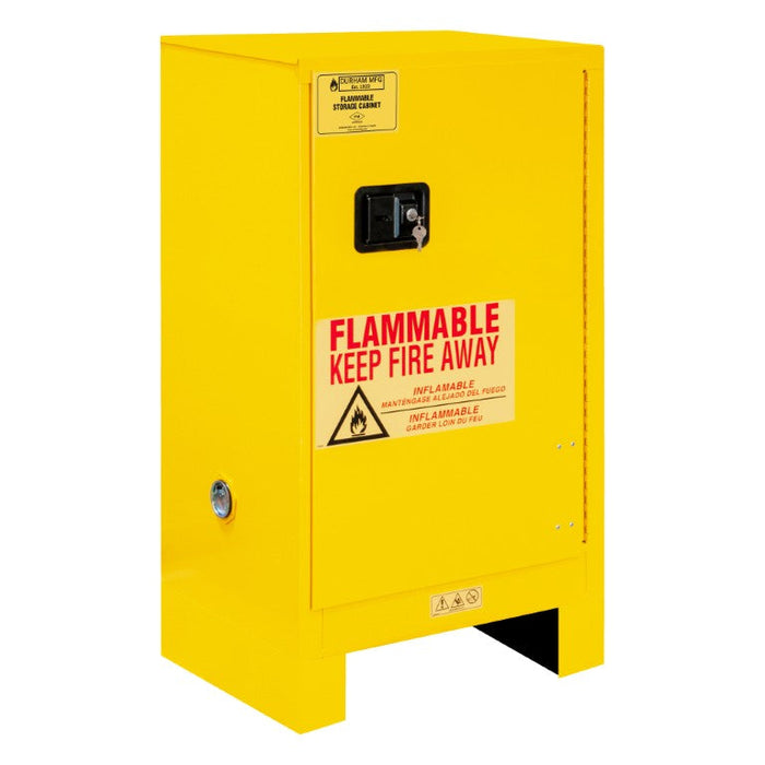 1016ML-50 FM Approved, Flammable Storage Cabinet with Legs, 16 Gallon, 1 Door, Manual Close, 1 Shelf, Safety Yellow