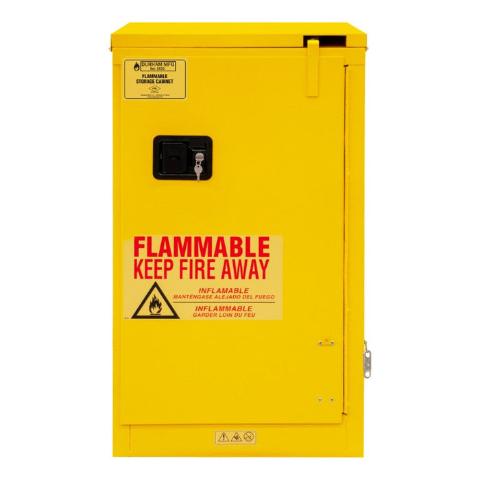1016S-50 FM Approved, Flammable Storage Cabinet, 16 Gallon, 1 Door, Self Close, 1 Shelf, Safety Yellow