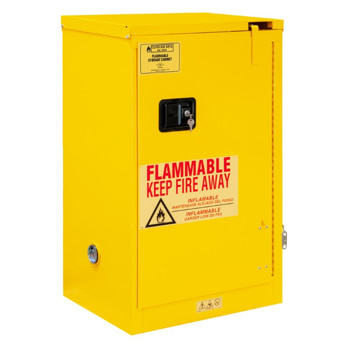 1016S-50 FM Approved, Flammable Storage Cabinet, 16 Gallon, 1 Door, Self Close, 1 Shelf, Safety Yellow
