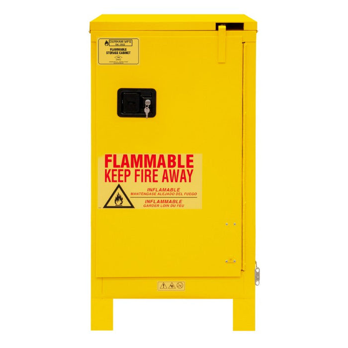 1016SL-50 FM Approved, Flammable Storage Cabinet with Legs, 16 Gallon, 1 Door, Self Close, 1 Shelf, Safety Yellow