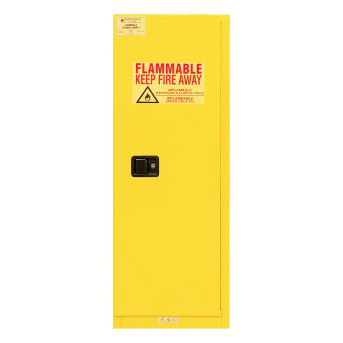 1022M-50 FM Approved, Flammable Storage Cabinet, 22 Gallon, 1 Door, Manual Close, 2 Shelves, Safety Yellow