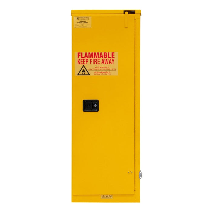 1022S-50 FM Approved, Flammable Storage Cabinet, 22 Gallon, 1 Door, Self Close, 2 Shelves, Safety Yellow
