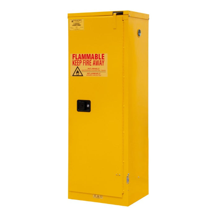 1022S-50 FM Approved, Flammable Storage Cabinet, 22 Gallon, 1 Door, Self Close, 2 Shelves, Safety Yellow