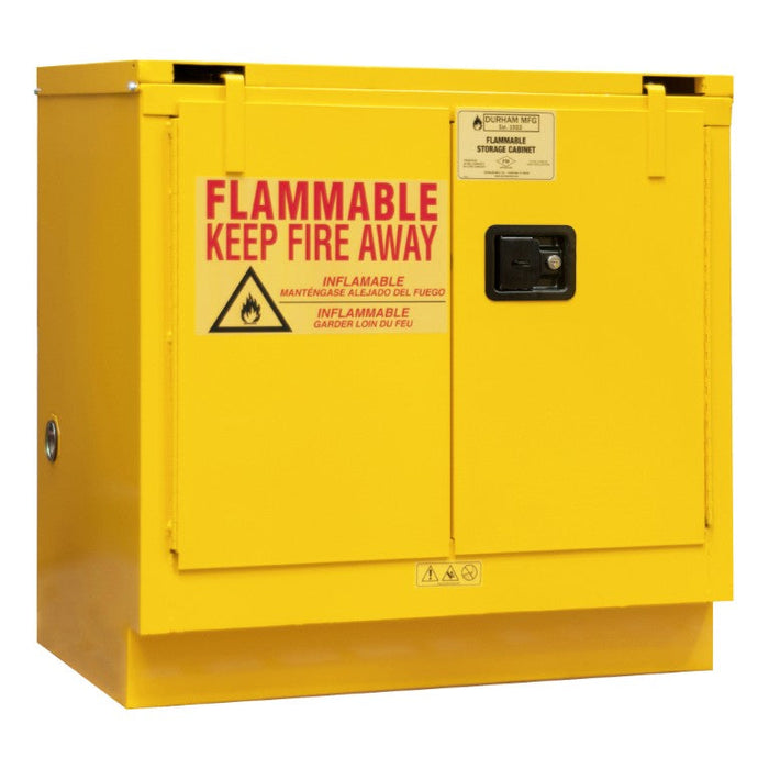 1022UCS-50 FM Approved, Under Counter, Flammable Storage Cabinet, 22 Gallon, 2 Doors, Self Close, 1 Shelf, Safety Yellow