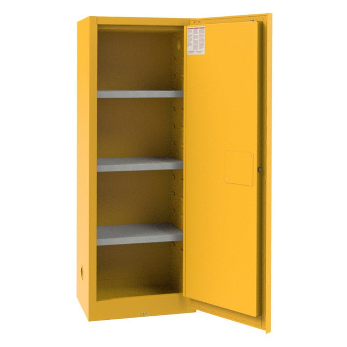 1024M-50 FM Approved, Flammable Storage Cabinet, 24 Gallon, 1 Door, Manual Close, 3 Shelf, Safety Yellow
