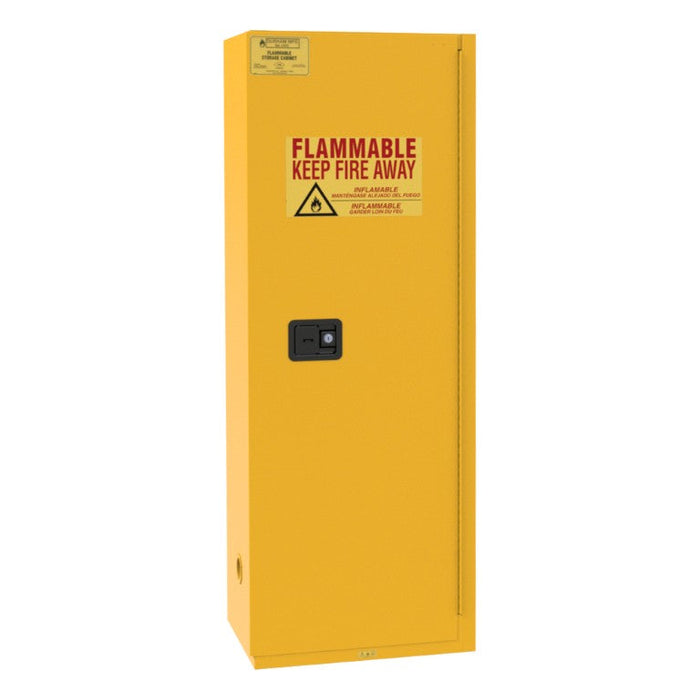 1024M-50 FM Approved, Flammable Storage Cabinet, 24 Gallon, 1 Door, Manual Close, 3 Shelf, Safety Yellow