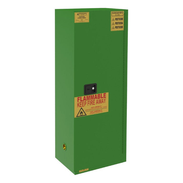 1024M-83T FM Approved, Pesticide Storage Cabinet, 24 Gallon, 1 Door, Manual Close, 3 Shelves, 4 Plastic Trays, Green