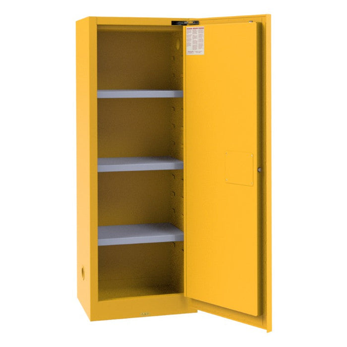 1024S-50 FM Approved, Flammable Storage Cabinet, 24 Gallon, 1 Door, Self Close, 3 Shelf, Safety Yellow