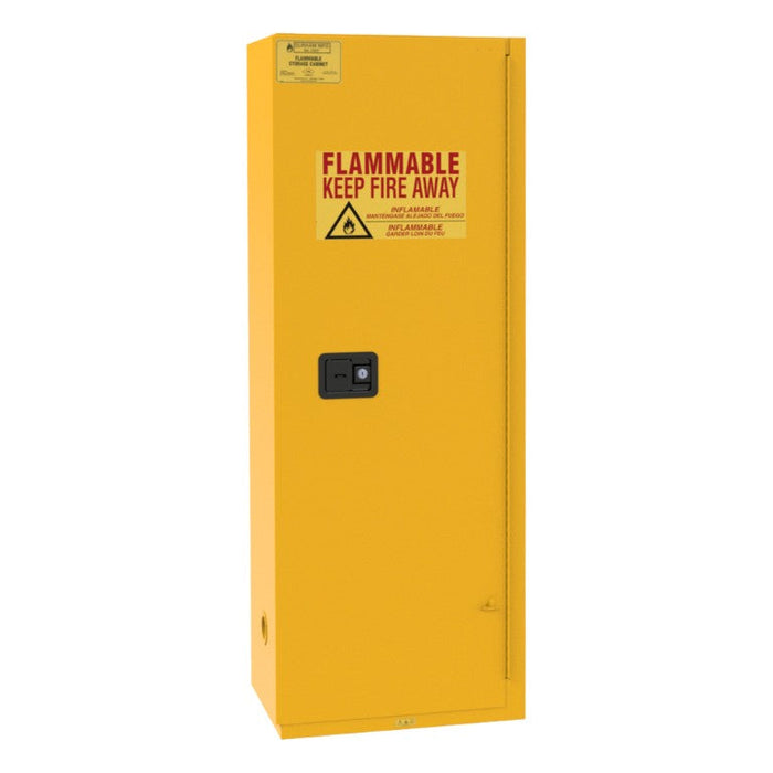 1024S-50 FM Approved, Flammable Storage Cabinet, 24 Gallon, 1 Door, Self Close, 3 Shelf, Safety Yellow